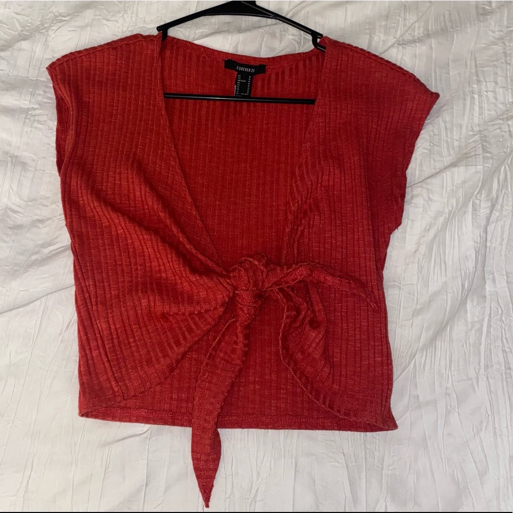 Tie front crop top